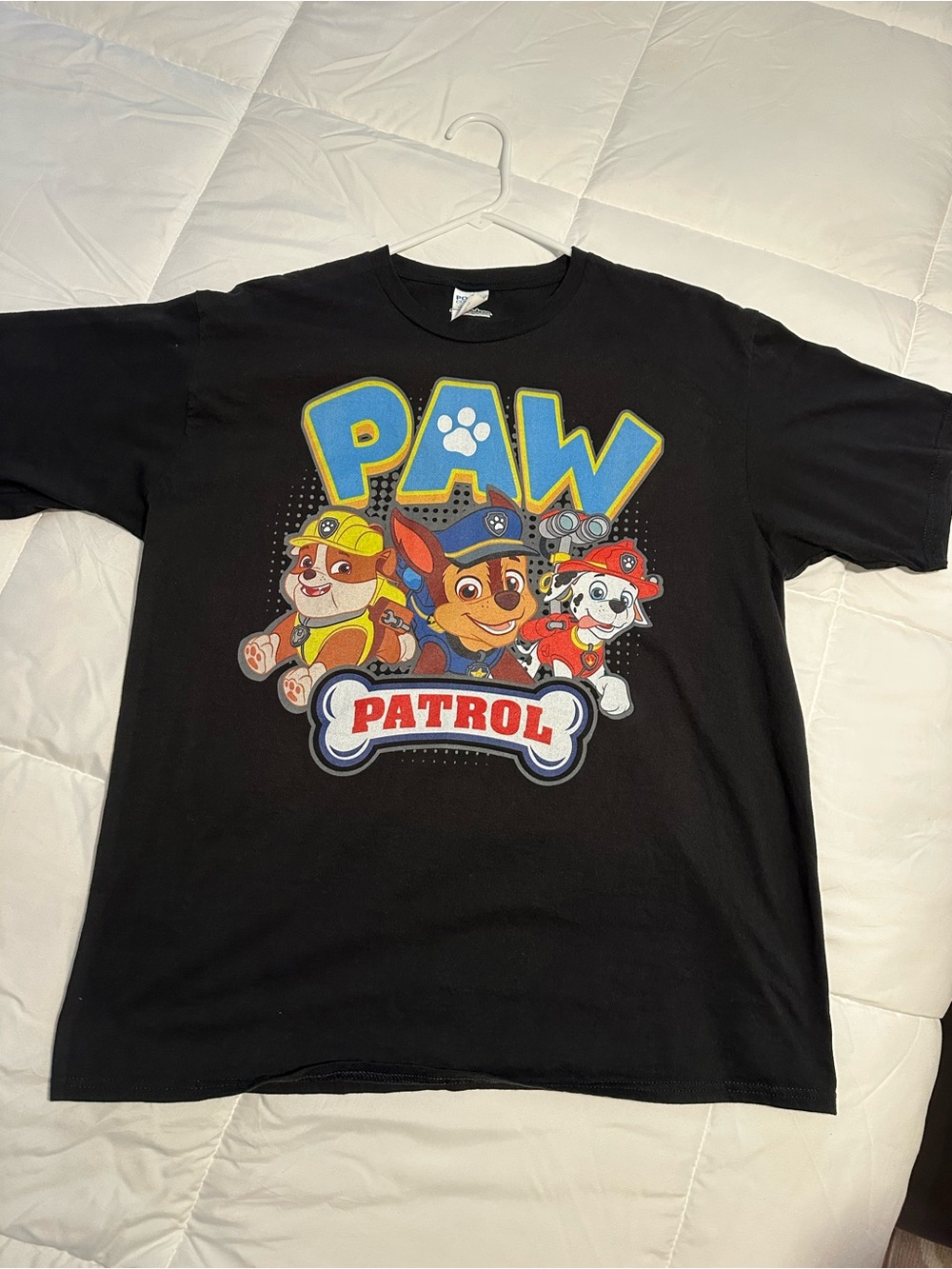 Nickelodeon PAW Patrol Black T‑Shirt with Blue, Yellow, Red Graphics